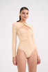 Neck And Chest Detailed Snap Crotch Body With Long Sleeves